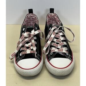 HEB Brand Shop Women’s Shoes Size 7W Black Canvas Low Top Sneakers “Follow Me”